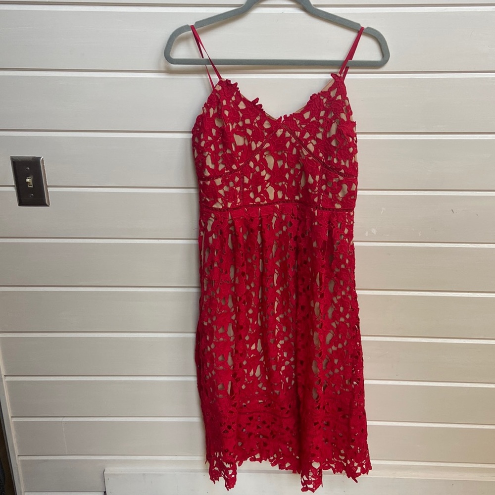 Red lace boutique dress